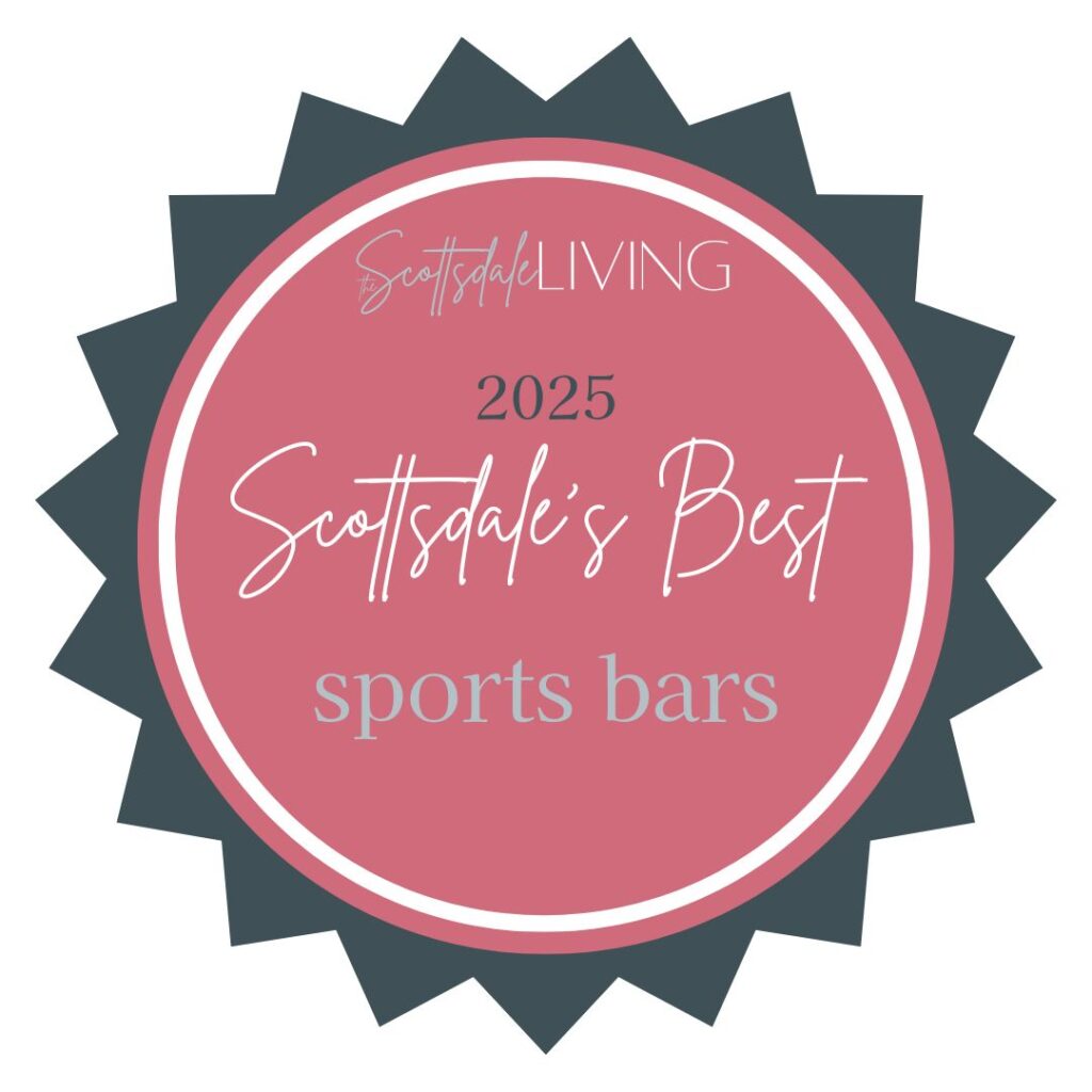 Scottsdale's Best Sports Bars 2025 badge on The Scottsdale Living