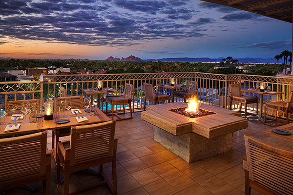 J&G Steakhouse patio at the Phoenician Resort Scottsdale from Scottsdale Living