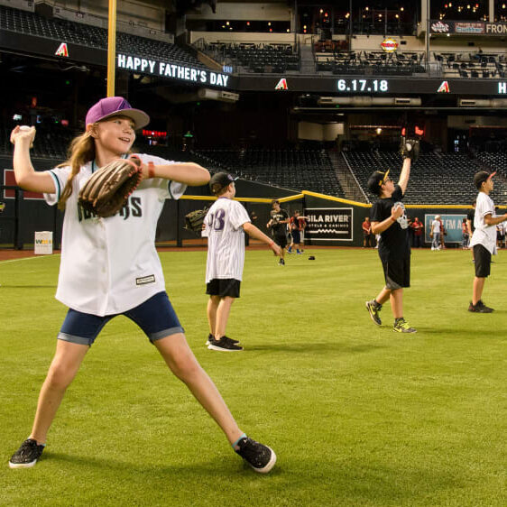 father's day dbacks play catch on Chase Field