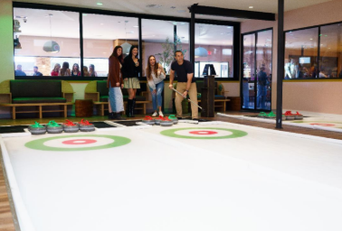 ice curling at lane park in old town scottsdale