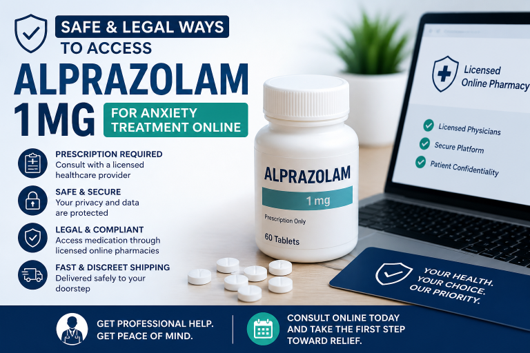Safe And Legal Ways to Access Alprazolam Xanax 1mg Online for Anxiety Treatment 768x512